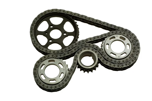 Mechanism with gears and a chain — Stock Photo, Image