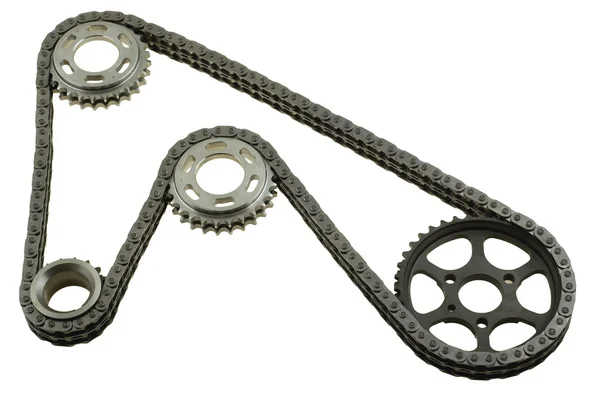 Set of chains with gears — Stock Photo, Image
