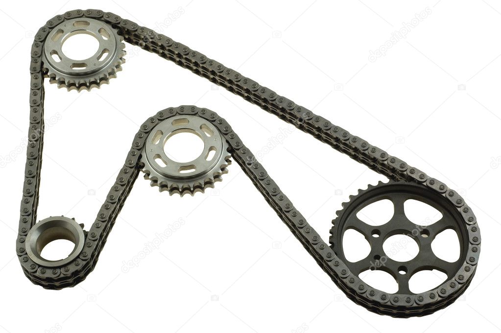 Set of chains with gears