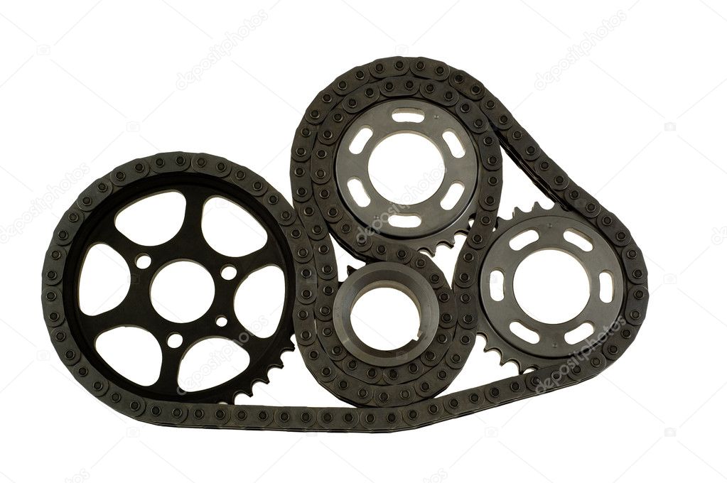Set of chains with gears