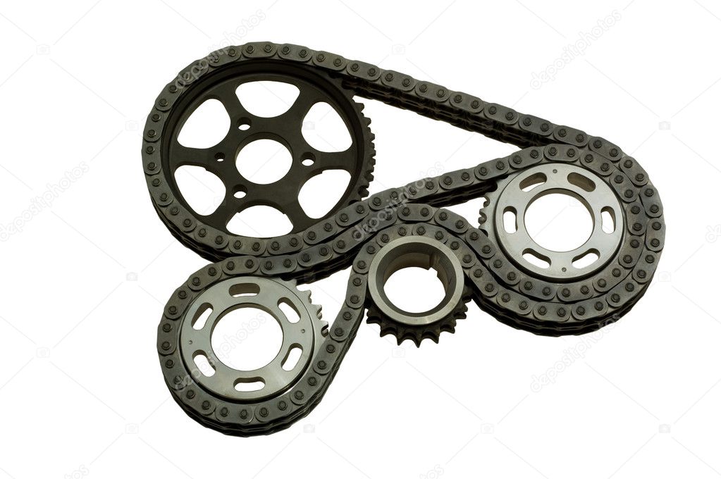 Mechanism with gears and a chain