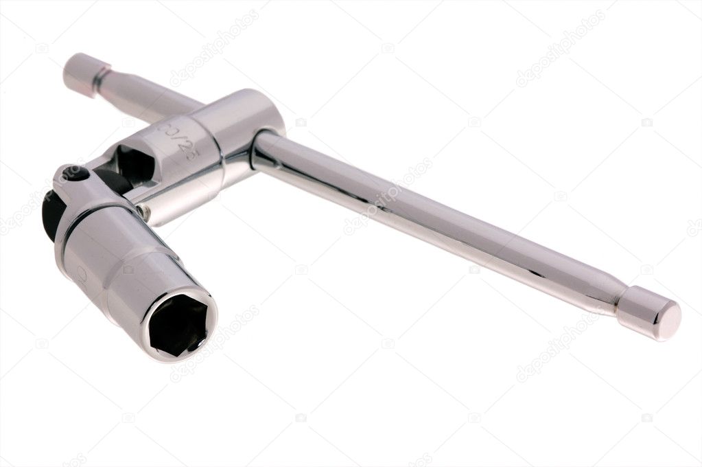 Ratchet with angled adapter and head