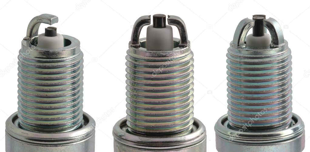 Different types of spark plugs in profile