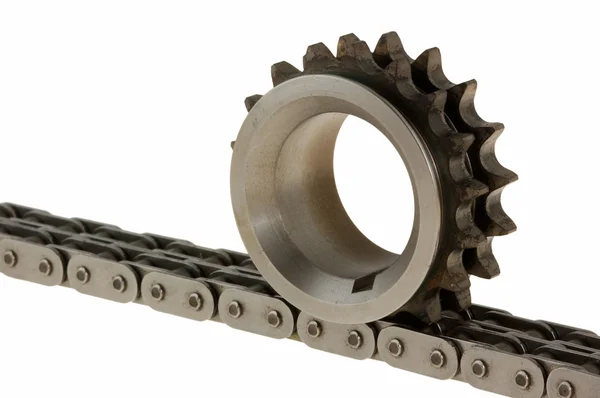 Close-up gear on top of the chain — Stock Photo, Image