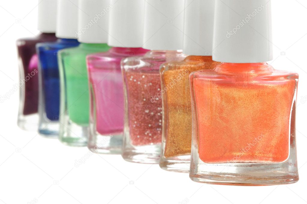 Nail polish in different colors
