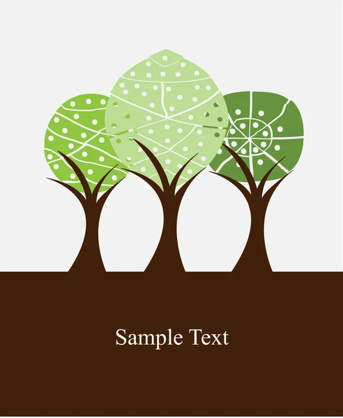 3 bomen kaart — Stockvector