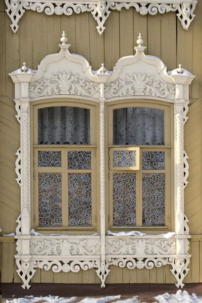 Tomsk Windows'ta eski Rus Stok Resim