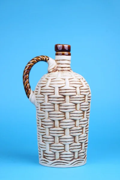 Decorative wicker jug — Stock Photo, Image