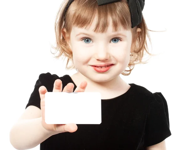 A menina tem um cartão puro — Fotografia de Stock