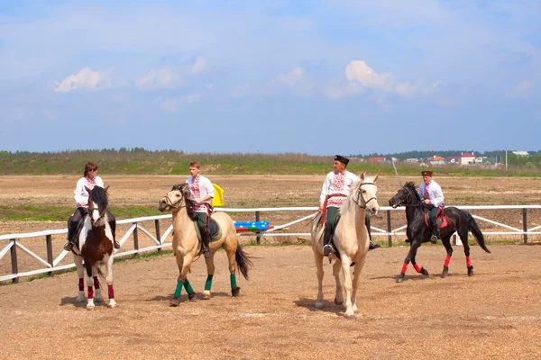 Cossacos em cavalos — Fotografia de Stock