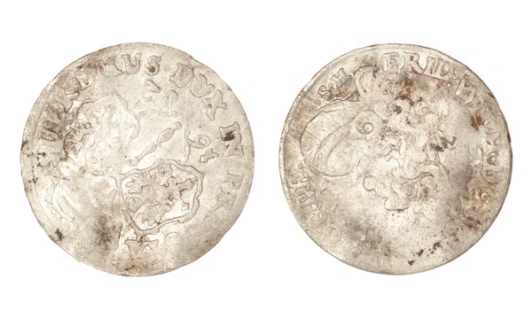 Старая монета 1682 года — стоковое фото