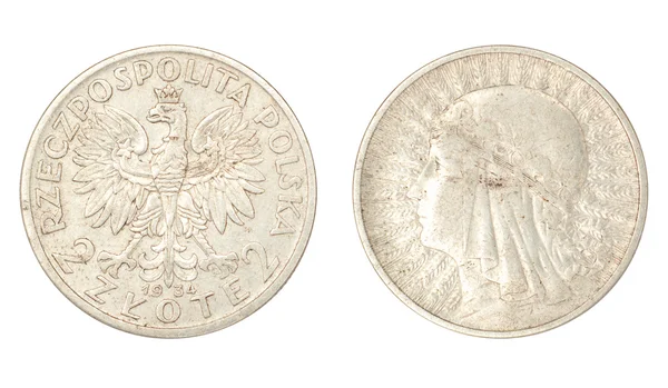 Polnische Silbermünze — Stockfoto