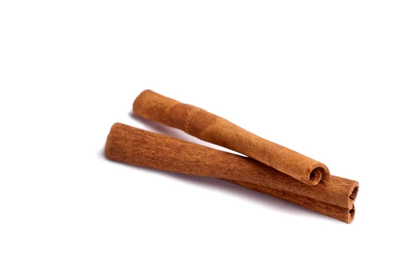 Two cinnamon sticks isolated on white — Stock Photo, Image