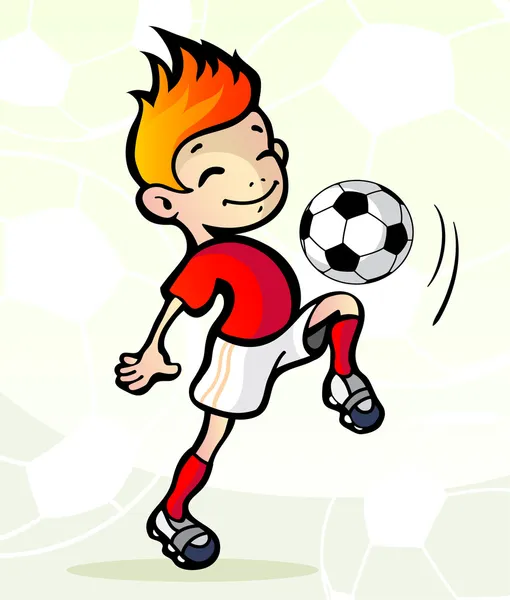 Fotbollspelare med boll — Stock vektor