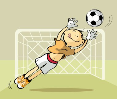 Goalkeeper catching the ball clipart