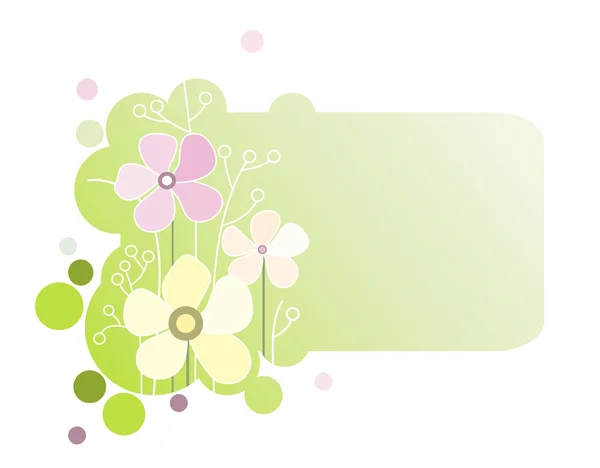 꽃과 녹색 배너 — 스톡 벡터