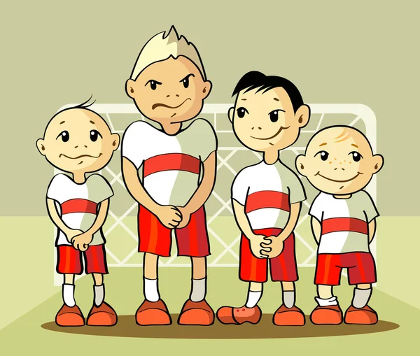 Four soccer player — Stock Vector