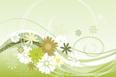 Floral theme in green clipart