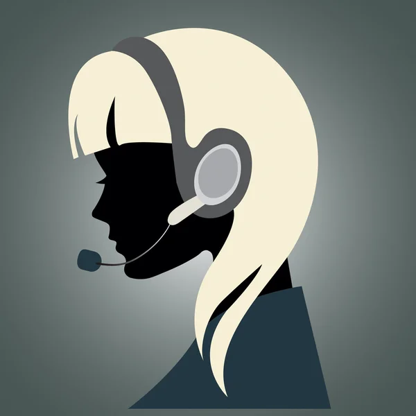 Lány a fülhallgató — Stock Vector