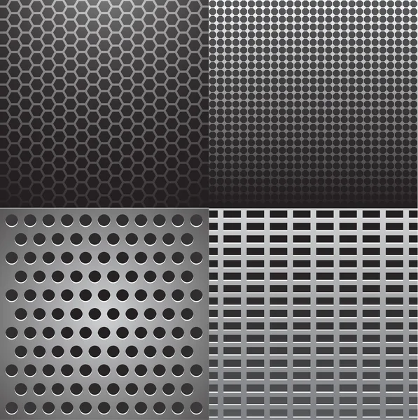 Textures métalliques grises — Image vectorielle