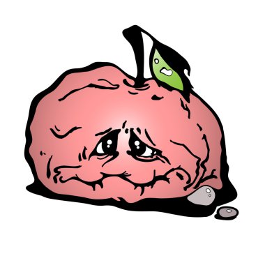 Red sluggish apple clipart