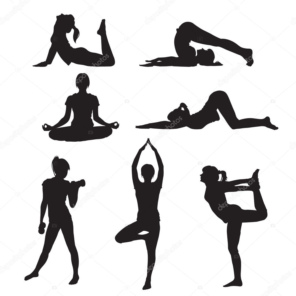 Girl yoga silhouette Stock Vector Image by ©katarinka #9261069