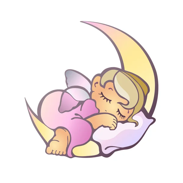 Chica recién nacida durmiendo — Vector de stock