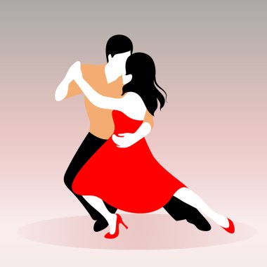 Young couple dancing clipart