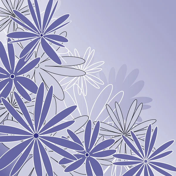 Fond bleu fleurs d'esprit — Image vectorielle
