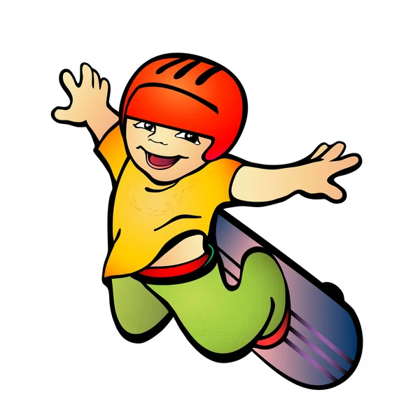 Boy on skateboard — Stok Vektör