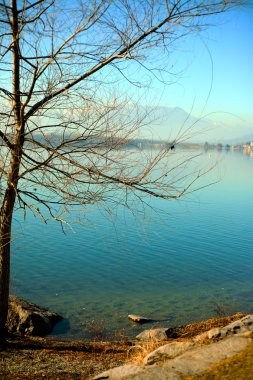 Panoramic Viverone lake view clipart