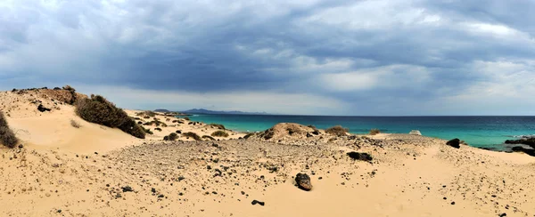 Panoramiczny widok z plaży fuerteventura — Zdjęcie stockowe