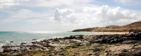 Panoramiczny widok z plaży fuerteventura — Zdjęcie stockowe