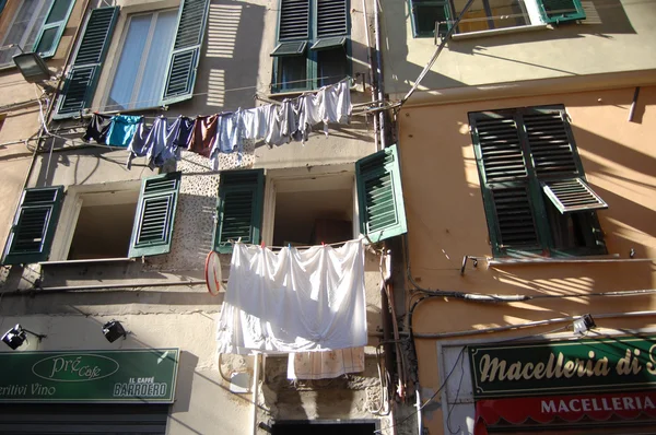 Windows in Genova street — Stock Photo, Image