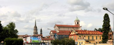 Novara panoramic view of San Gaudenzio cupola clipart