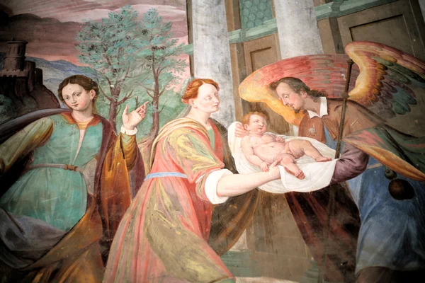 イタリア、オルタのサクロ モンテの絵画 — ストック写真
