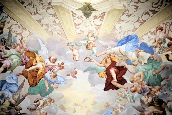 Картины в Sacro monte of Orta, Italy Лицензионные Стоковые Изображения