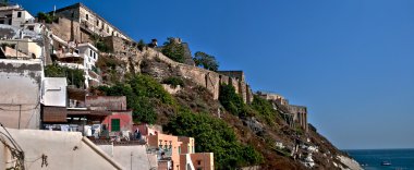 procida Island, naples'ın panoramik manzarasını