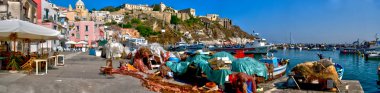 Panoramic view of Procida Island, Naples clipart