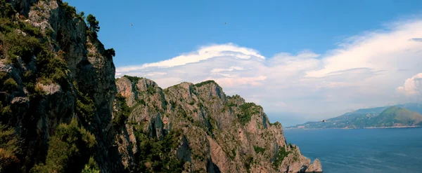 Panoramiczny widok na zatokę capri, Neapol — Zdjęcie stockowe