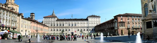 Turyn, piazza castello z Królewskiego — Zdjęcie stockowe