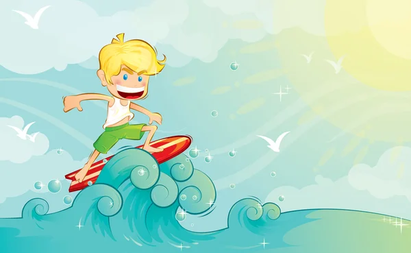 Surfer αγόρι — Διανυσματικό Αρχείο