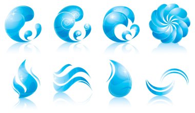 Water & wave icon set clipart