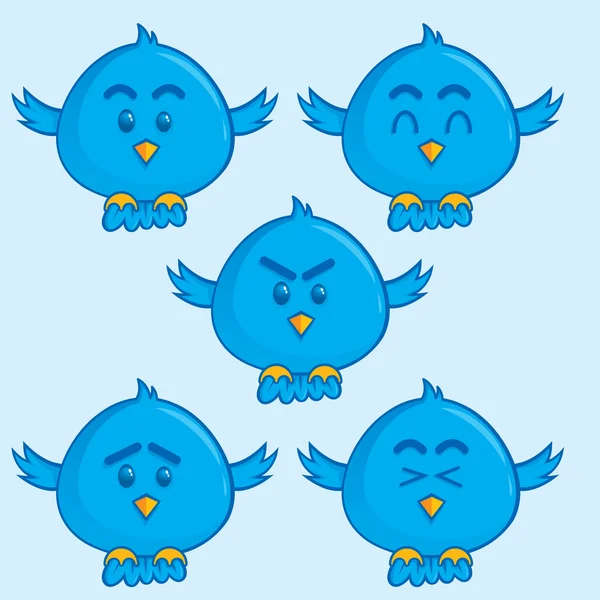 Blue bird mascot — Stock Vector