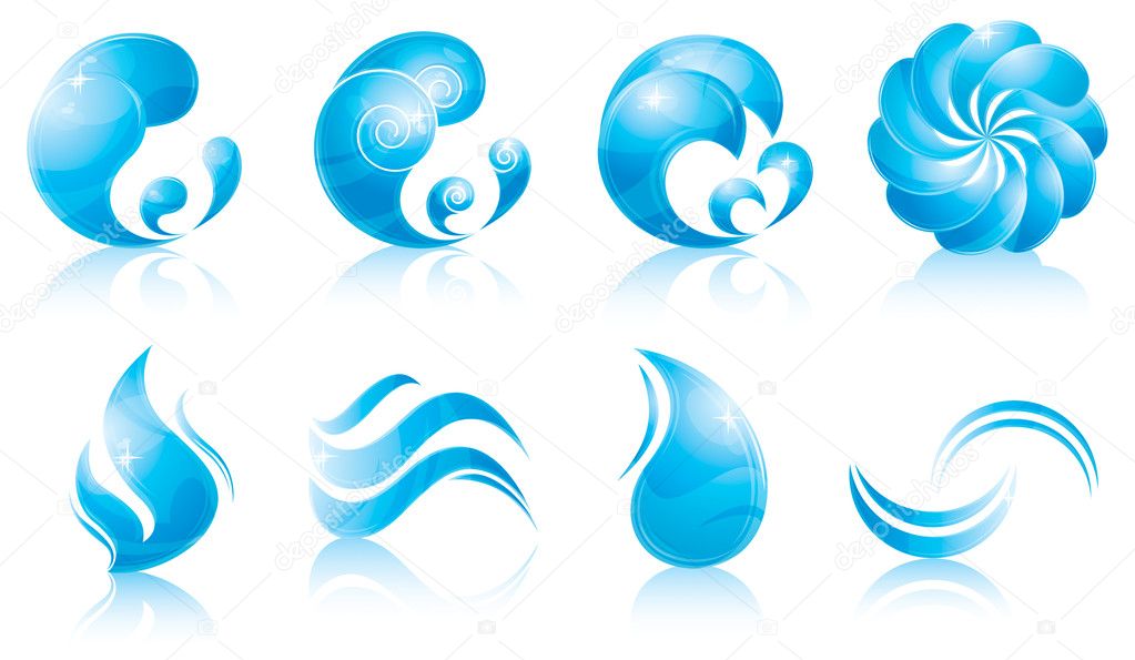 Glossy water & wave vector set