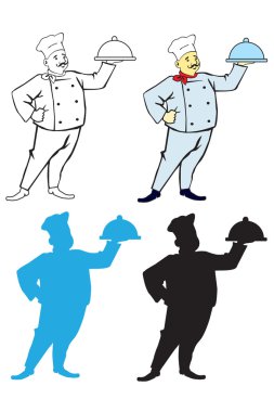 Beyaz arka plan üzerinde izole üniforma şef