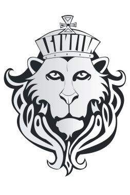Lion head with crown clipart