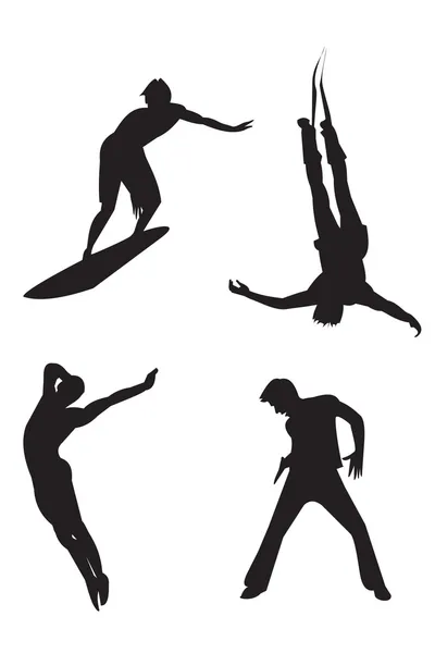 Silhouettes masculines sportives Graphismes Vectoriels