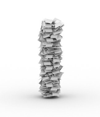 Letter I, stacked from paper sheets clipart