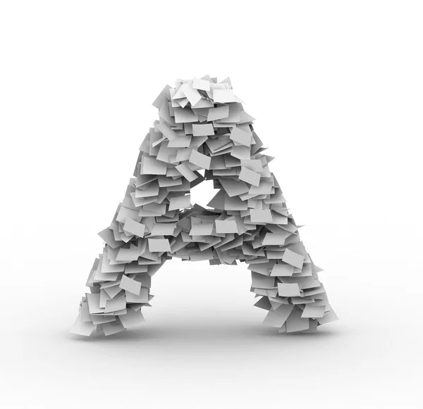 Letter A, stacked from paper sheets — Stock Photo, Image